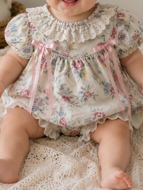 Baby Vintage Floral Ribbon Dress